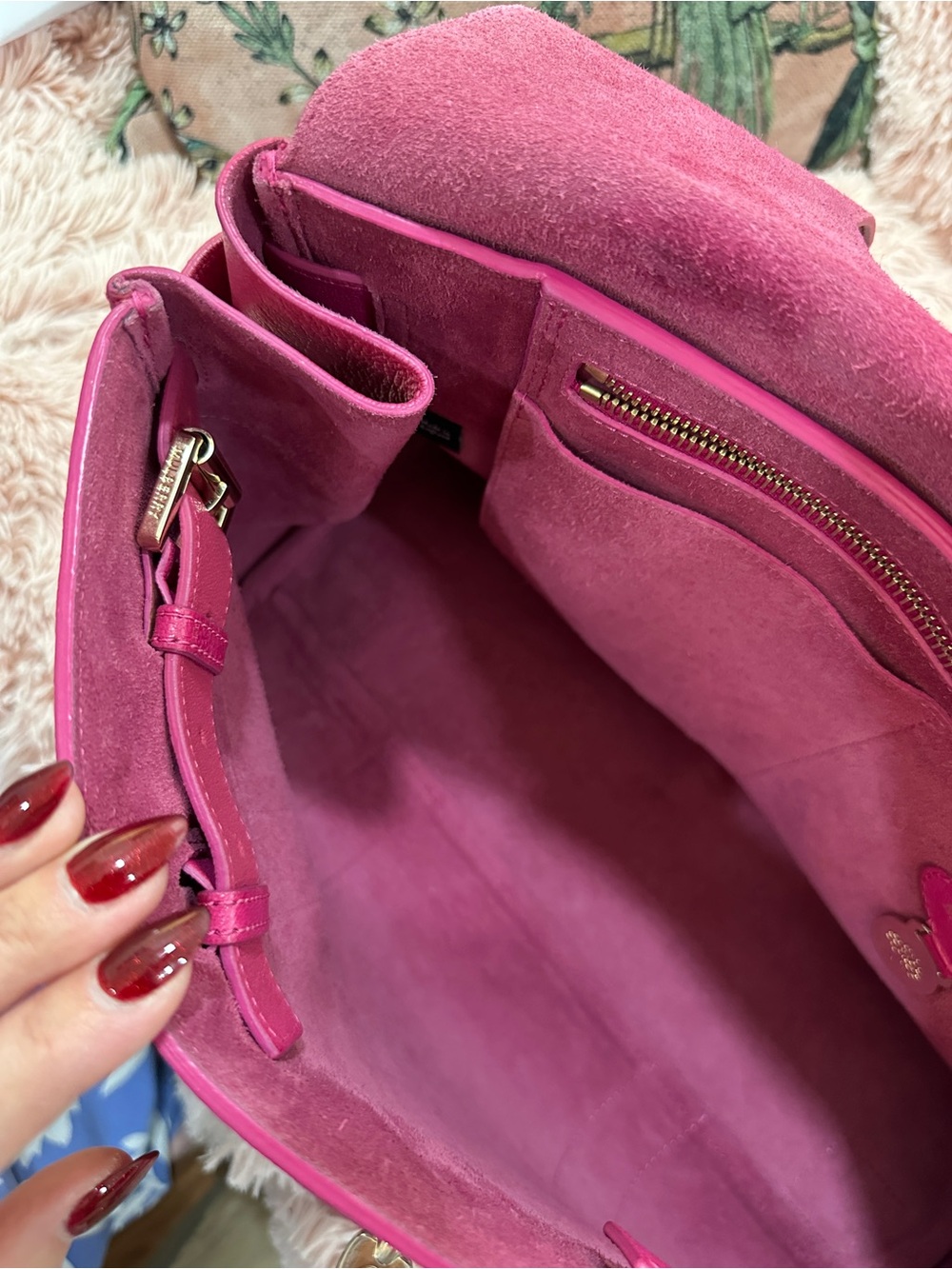 Mulberry Fuchsia Leather Satchel with Turn-Lock Closure - Picture 9 of 12